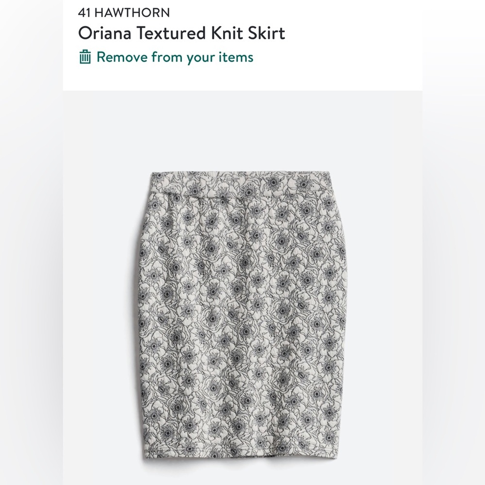 Oriana White & Black Etched Floral Pencil 41 Hawthorne Skirt EUC